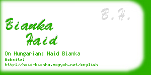 bianka haid business card